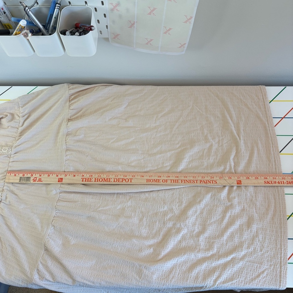 Cato Beige Boho Maxi Dress w/ lace and embroidery size 18/20 NWOT lagenlook - Picture 11 of 13
